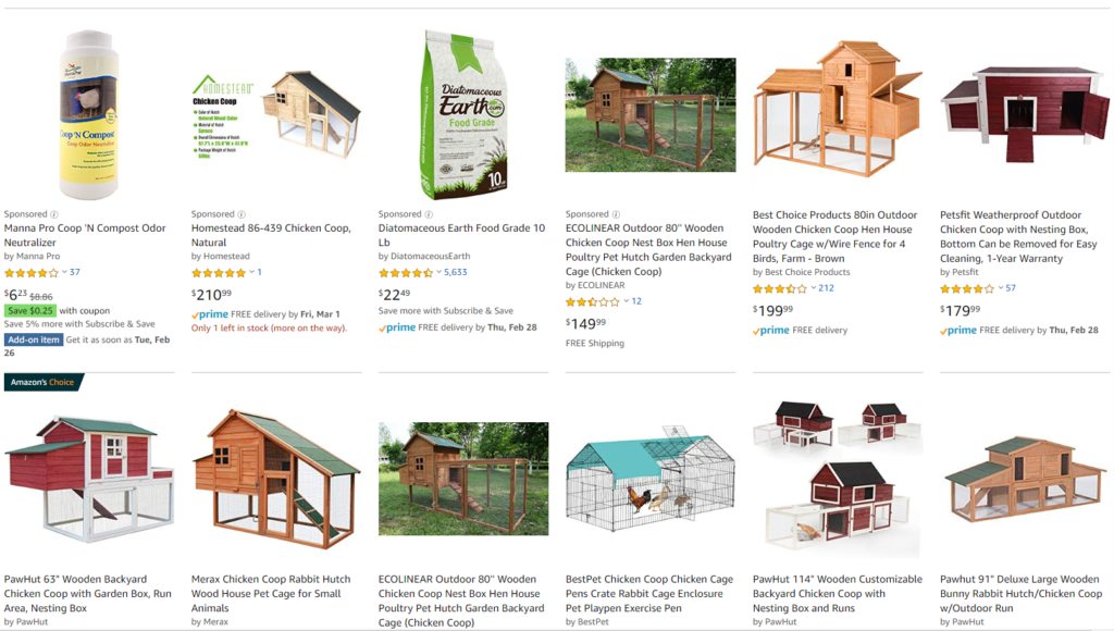 Chicken Coop Products on Amazon