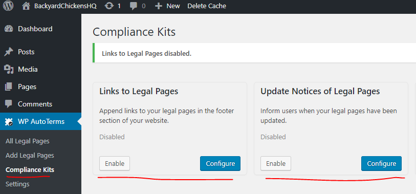 Compliance Kits Settings