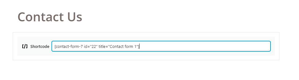 Contact Form Title Box