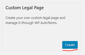 Create Custom Legal Page Button